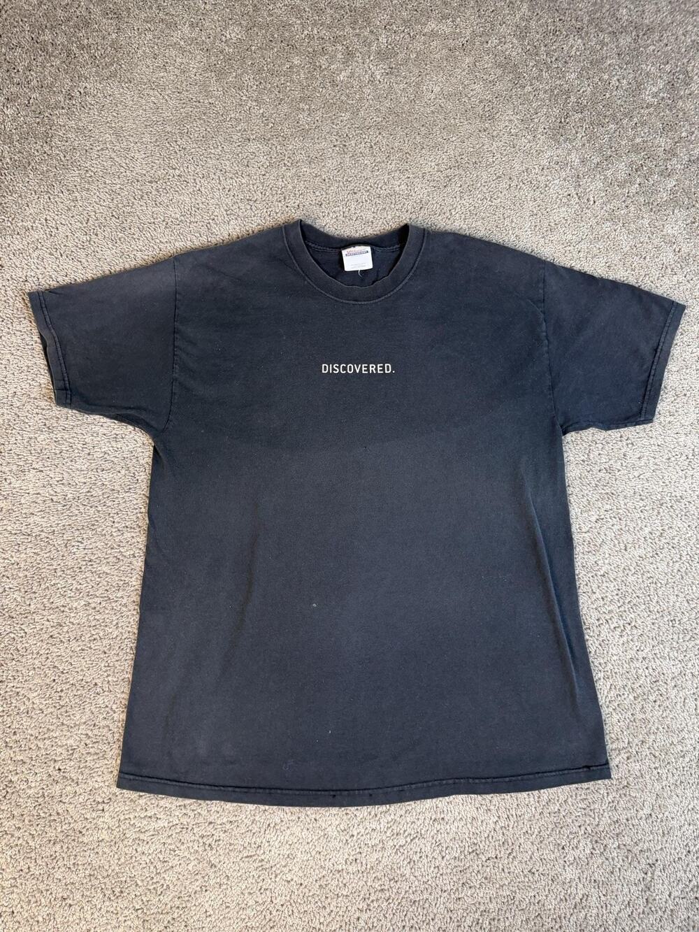 Vintage Smirnoff Vodka Shirt Mens L Black DISCOVERED Promo Short Sleeve Y2K